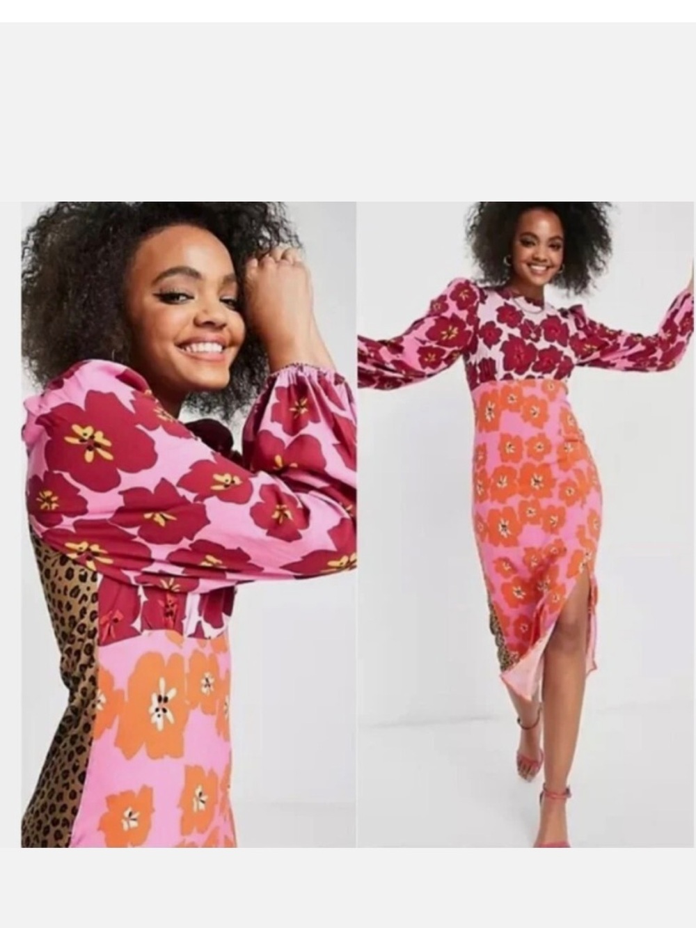 Never Fully Dressed Pink and Orange Floral Maxi Dress (Msrp 200+)